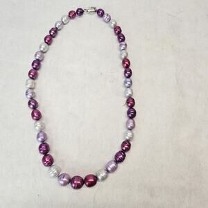 Honora Pearls Cherry Lilac Strand W/925 Sterling Silver Clasp 18in Necklace